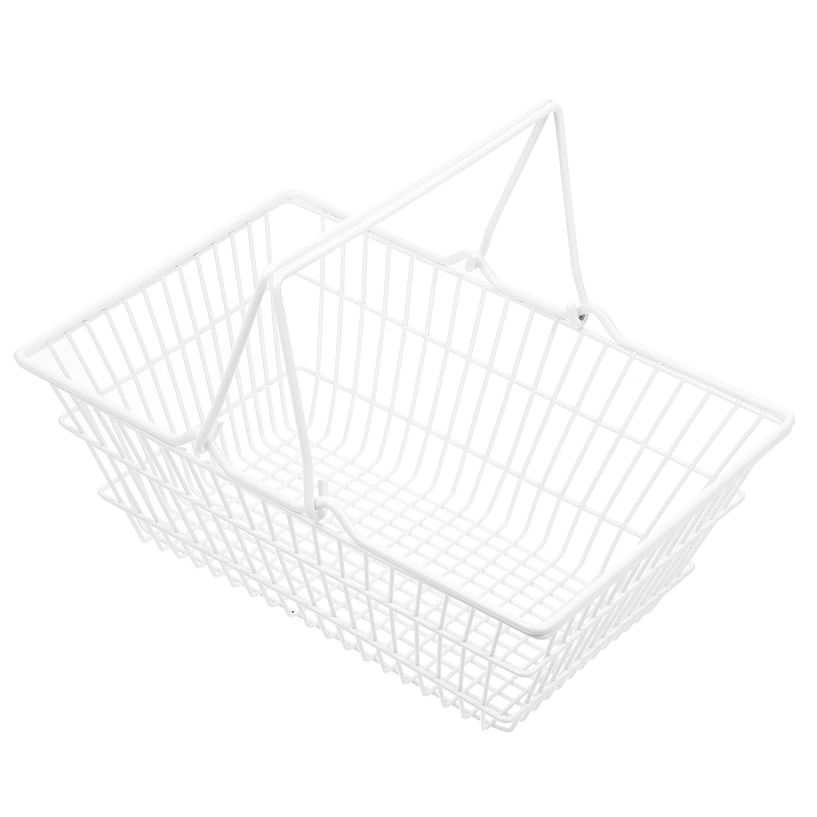 

Shopping Basket Wire Baskets Handheld Bin Outdoor Storage Drawer Small Iron for Shelves Wicker Child Decorative