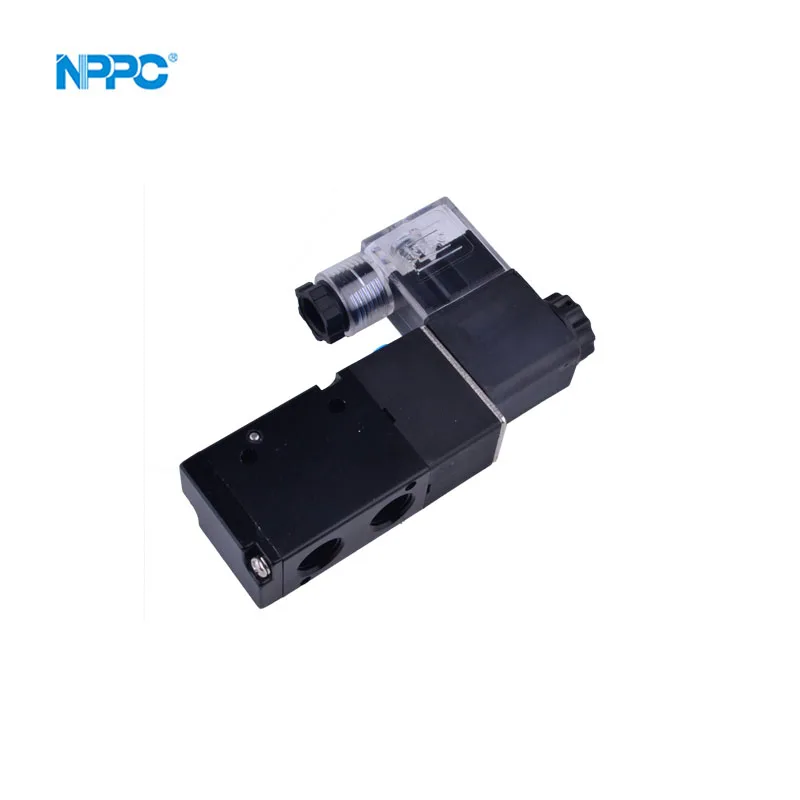 CV23210-08 válvula solenoide de 3/2 vías voltaje de bobina de color negro o plateado DC24V AC24V AC220V puerto de un solo cabezal tamaño G1/4 marca NPPC