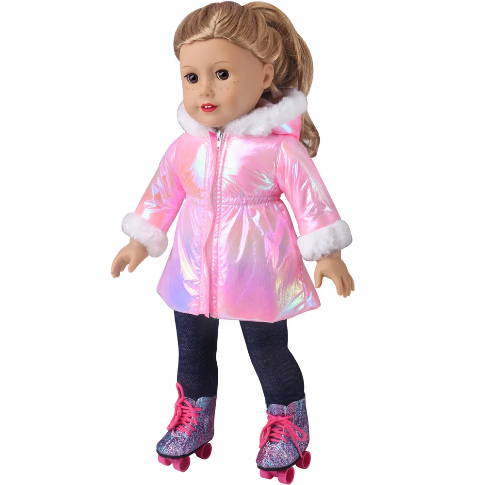 Piumino colorato brillante 43 cm bambole Reborn bambola americana da 18 pollici giocattoli di generazione accessori per vestiti