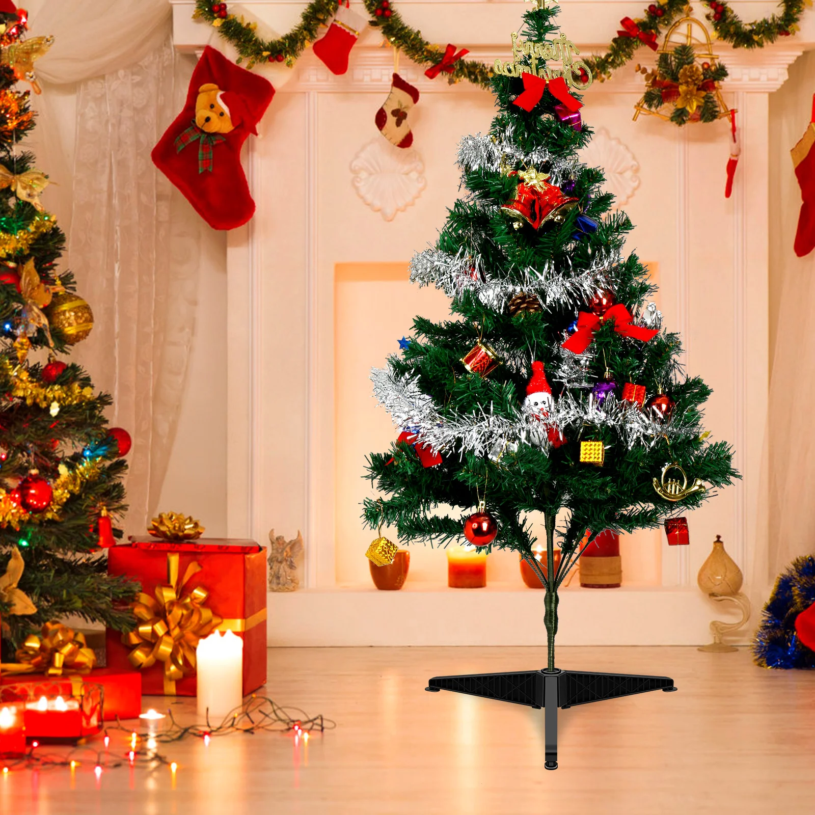 

Compact Christmas Tree Bracket Sturdy Plastic Support Easy Assembly Festive Decor Christmas Tree Stand