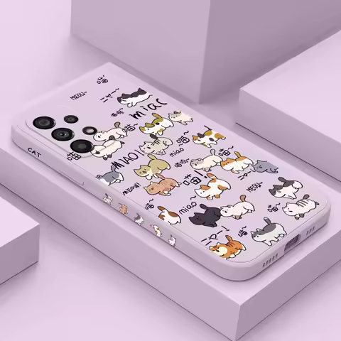Running Cats Case For Samsung Galaxy A73 A53 A33 A23 A13 A03 A72 A52 A52S A32 A22 A12 A02 A02S A71 A51 A31 A21S 4G 5G Cover