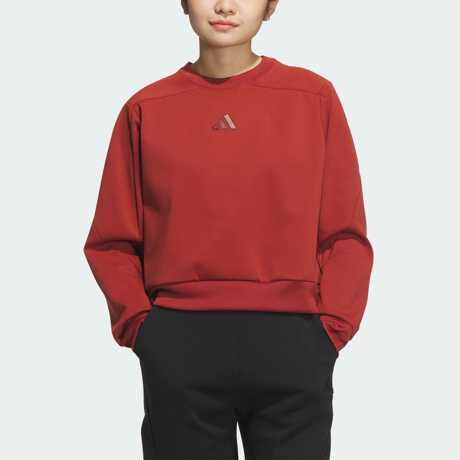 Adidas genuine Autumn New Women's Fashion Round Neck Shorts Sweatshirt JM8763