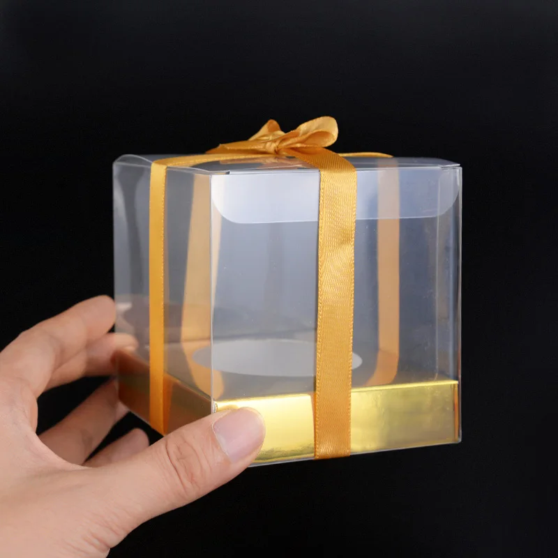 12pcs Transparent Cake Box Cupcak Dessert Pastry Baking Packaging Boxes Container Wedding Birthday Party Supplies Gifts Decor