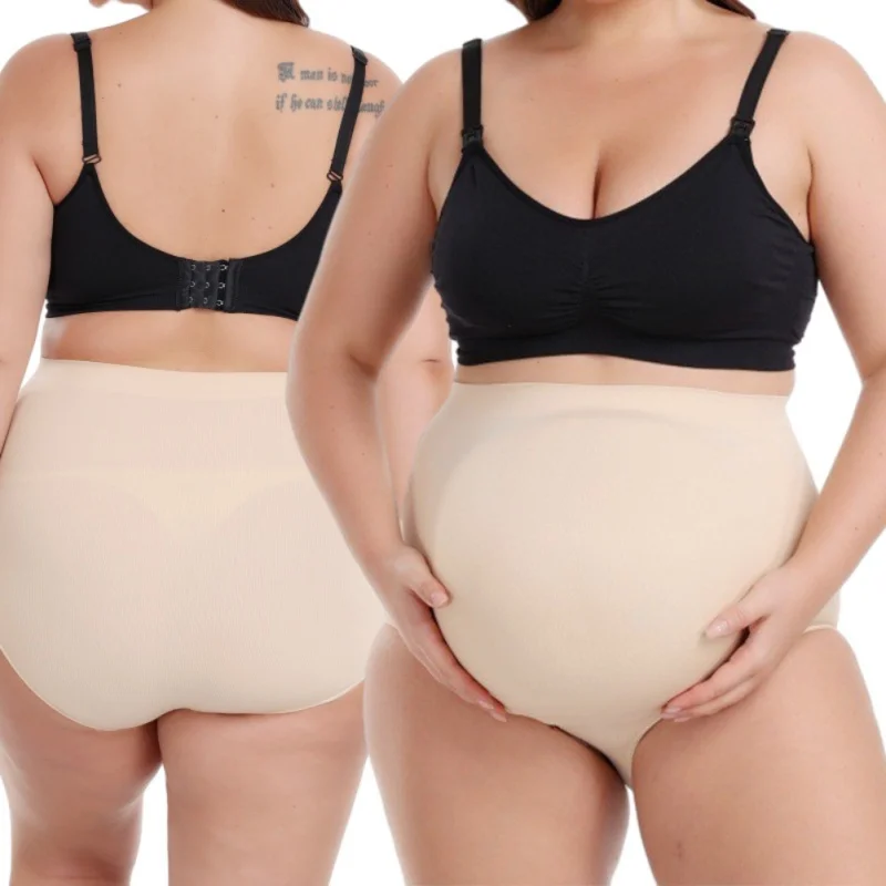 Plus Size Maternity Clothings High Waist Pregnant Intimates Belly Support Briefs for Pregnant Women Comfortable Solid Panties