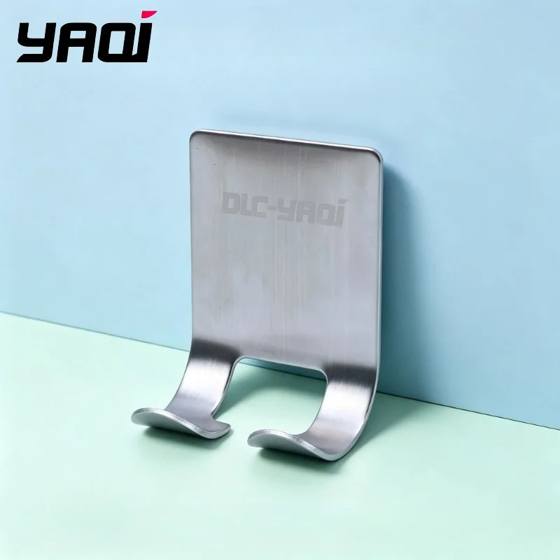 2026 YAQI 1Pcs Stainless Steel Razor Holder for Men Wall Adhesive Shaving Razor Rack Shelf Bathroom Kitchen Storage Hook