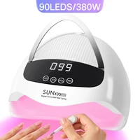 DianaBeauty-Lámpara de uñas LED UV profesional, 380W, con pantalla LCD, 90LEDS, secador de uñas para secar todos los geles, herramientas de decoración de uñas