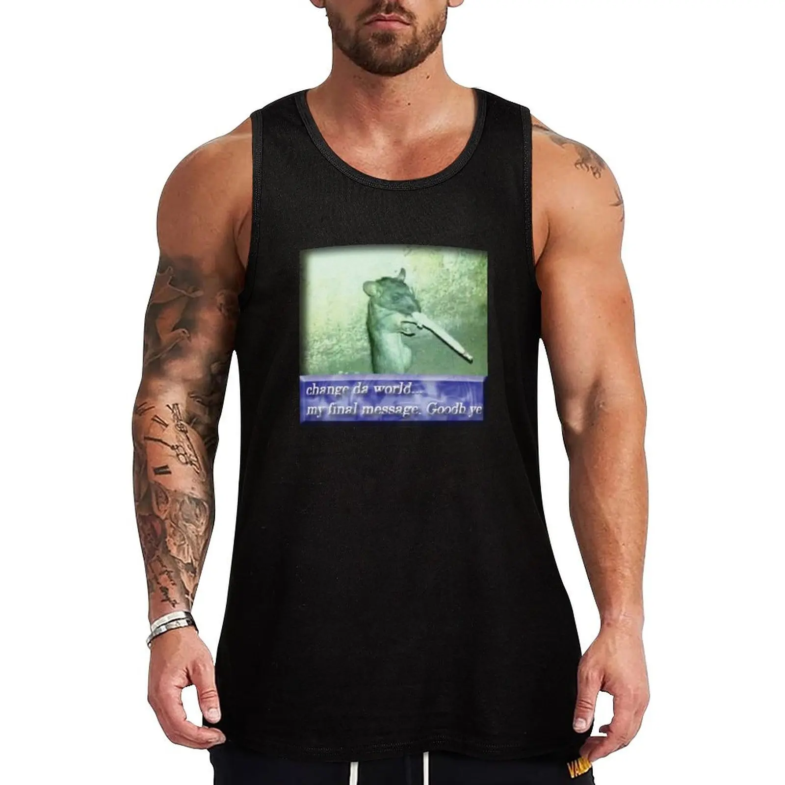 

change da world... my final message. Goodb ye. Tank Top Street Print Tank Top Casual Graphic Sleeveless Tee