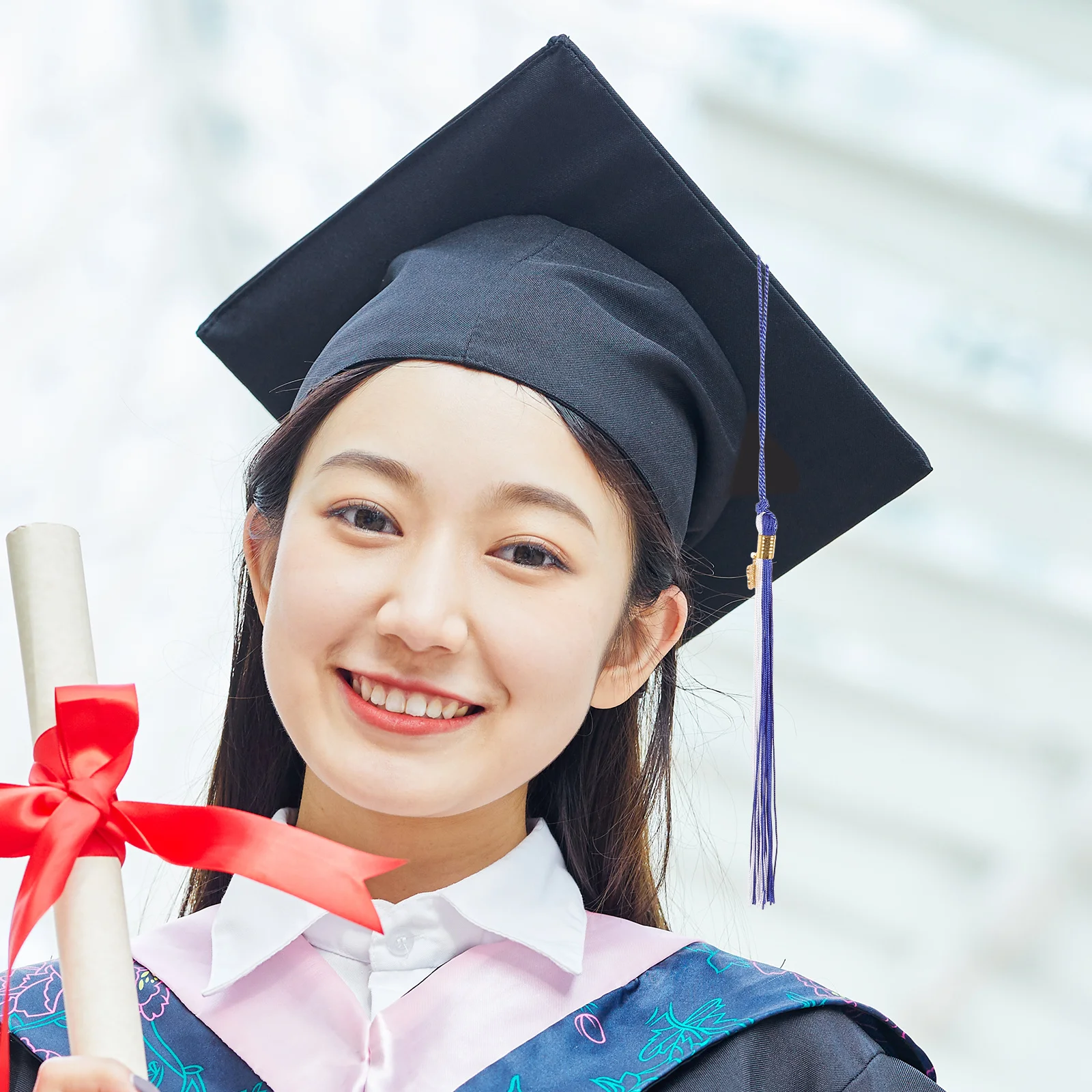 

6Pcs Graduation Tassels Blue White Double Color Perfect Decoration Keepsake Gift for Students Keychain Bookmark Party