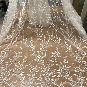 Simples polka dot rayon lantejoulas bordado vestido de casamento noite rendas tecido diy acessórios de roupas toalha de mesa personalizado