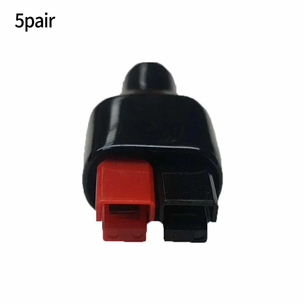 

5PCS Of 30AMP For Anderson Style Connector & Rubber Black Covers / Sleeves Disconnect Winch Electrical Power Cables Connectors