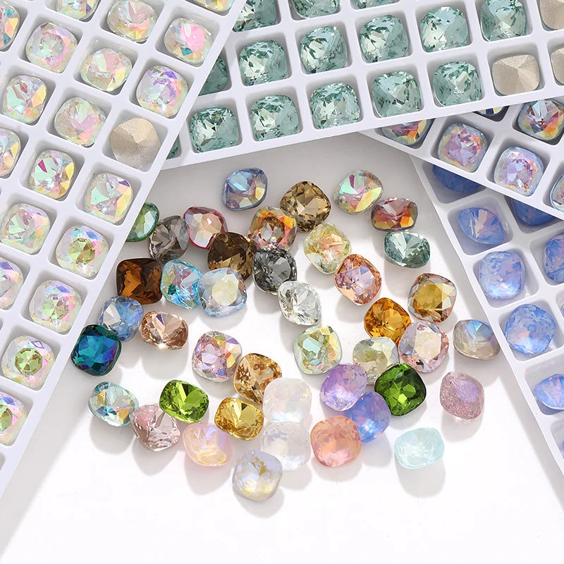 

8mm Cushion Loose Glass Rhinestone for Crafts DIY Fancy Stone For Clothing Decoration Crystal Beeds For Jewelery Making DIY