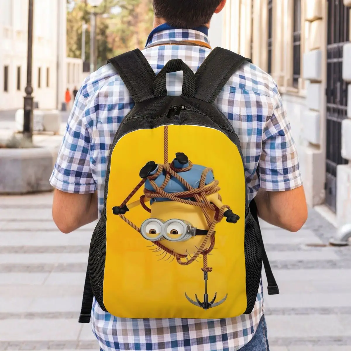 Gepersonaliseerde M-Minions Rugzak Heren Dames Mode Boekentas voor School College Comedic Cartoon Tassen