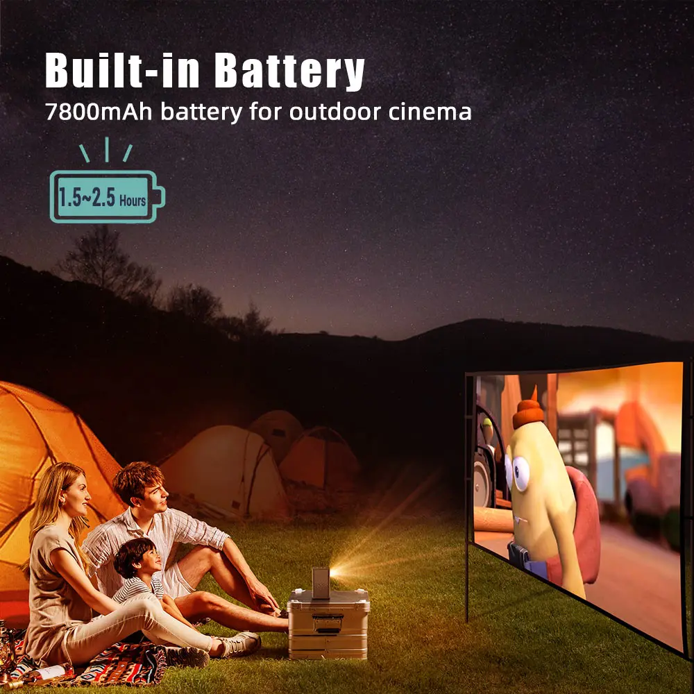 BYINTEK P20 3D 4K Cinema 1080P Smart Android Wifi LED DLP Home Theater Outdoor Portable Mini Projector with Battery