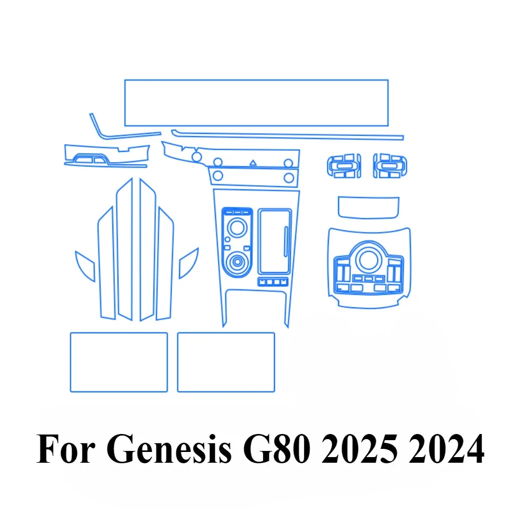 Film intérieur transparent en TPU pour Genesis G80 2025 2024, accessoires, panneau d'engrenage, Console centrale de Navigation, autocollant de Protection PPF