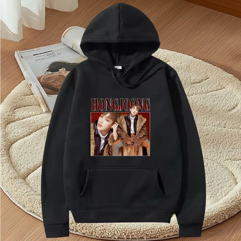 

ATEEZ HongJoong k-pop classic graphic hoodie men ’s women vintage Long sleeve fashion print oversized streetwear hoodie unisex