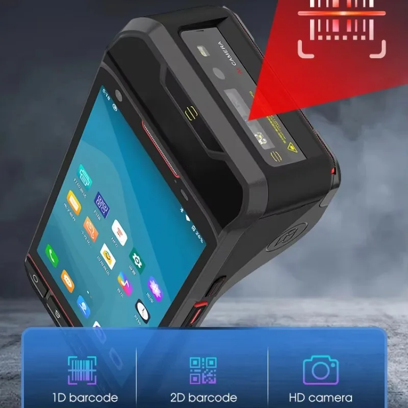 Industrial Android Handheld Thermal Label Printer Rugged Mobile PDA Warehouse Inventory Management 1D 2D Barcode Scanner