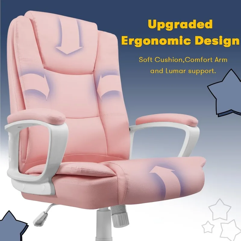 كرسي مكتب منزلي من OFIKA، كرسي مكتب مريح، كرسي مهام قابل للتعديل لدعم الظهر القطني، كرسي كمبيوتر مع دوار دوار