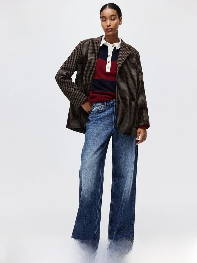 

H&M Casual Single-Button Women's Suit Summer Fashion Elegant Simple Style Versatile for Daily Wear Comfortable Quality Material