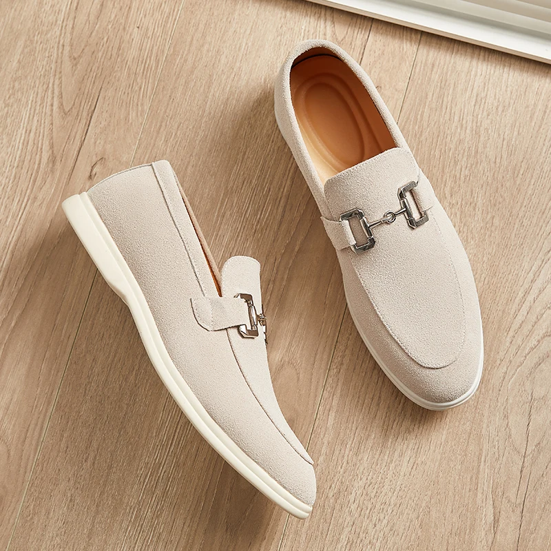 

High Quality Suede Loafers Men Lightweight Flats Business Shoes Man Driving Shoes Comfort Slip-On Men's Moccasins Large Size 46