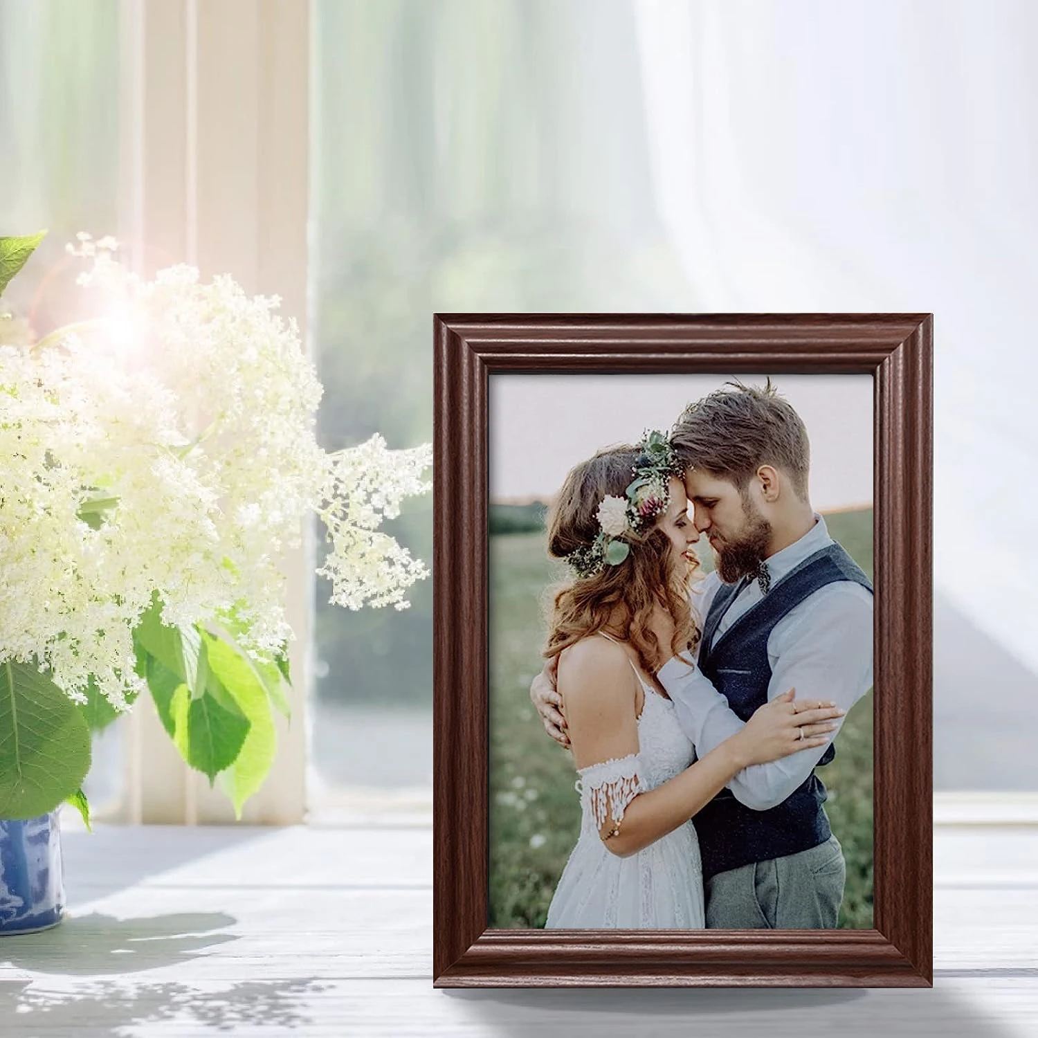 1/2pcs 8x12in Wood Phoro Frame A4 Certificate Document Honor Frame Retro Classic Wood Color Red Picture Frame Hung Desktop