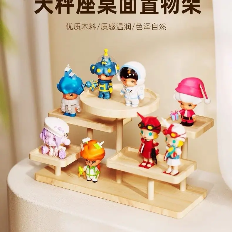 Solid Wood Jewelry Ladder Display Stand Display of Cosmetics Perfume on The Bedroom Table Living Room Cupcake Doll Storage Rack