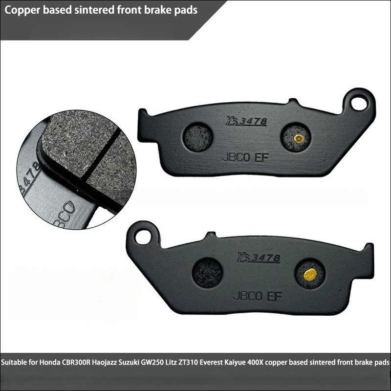 

Front Brake Pads Copper Sintered High Performance For Honda CBR300R Compatible with Suzuki GW250 CFMoto 400X
