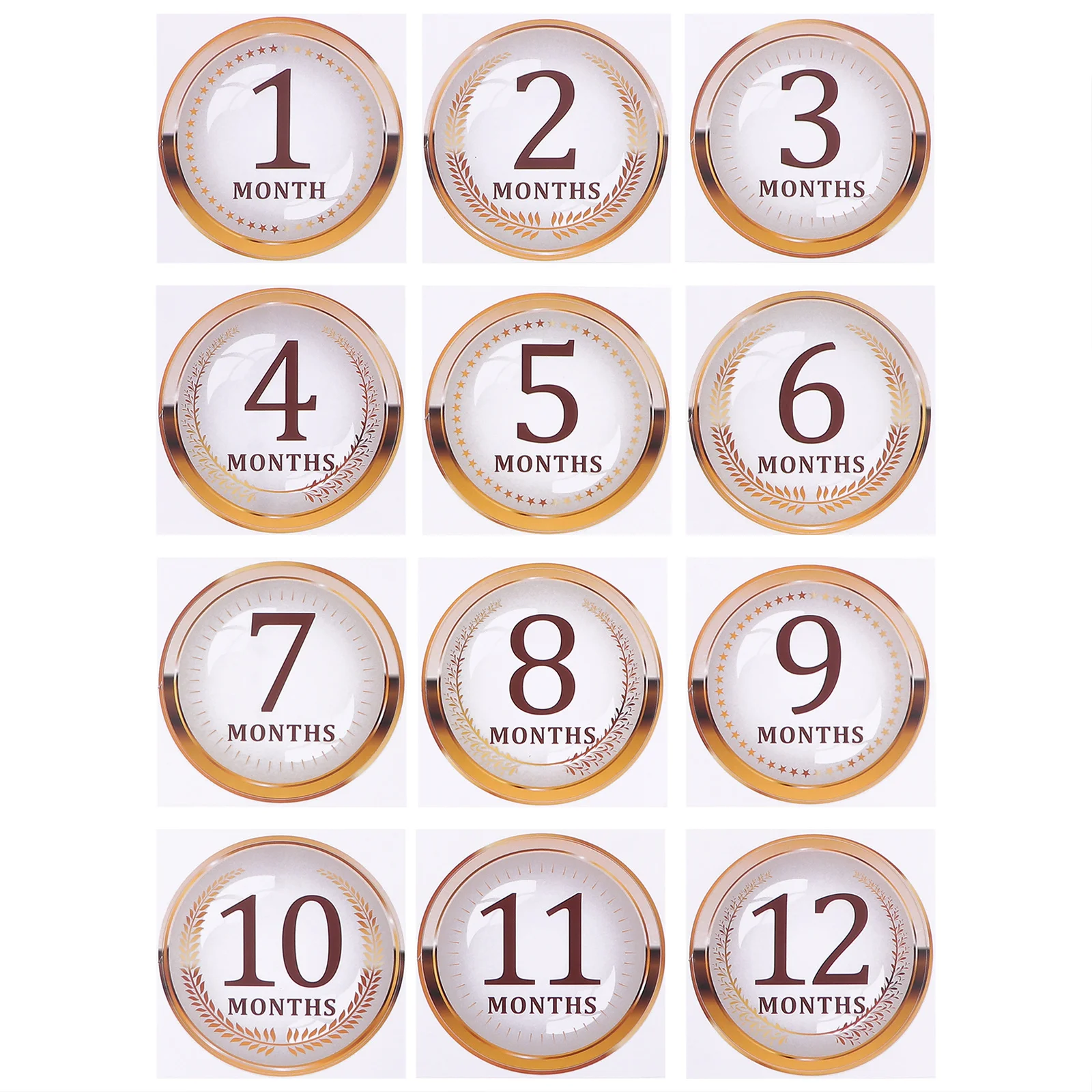 

1 set Month Stickers Matte Finish No Glare Easy Apply Milestone Photo Prop Supplies Label Paper Keepsake Sticker