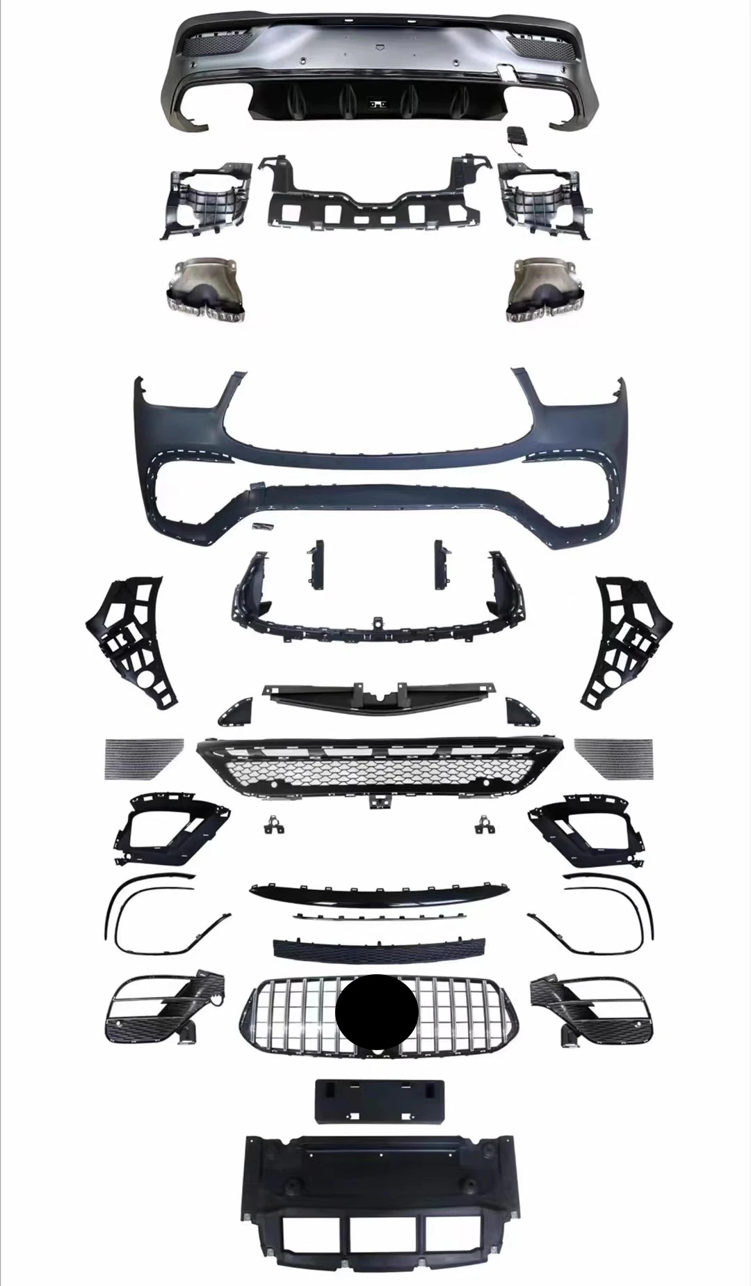 For Mercedes-Benz C167 GLE63 modified Front Rear Bumper Grill Mask Fog Lamp Frame Strip Tail Throat Assembly Auto Accessories