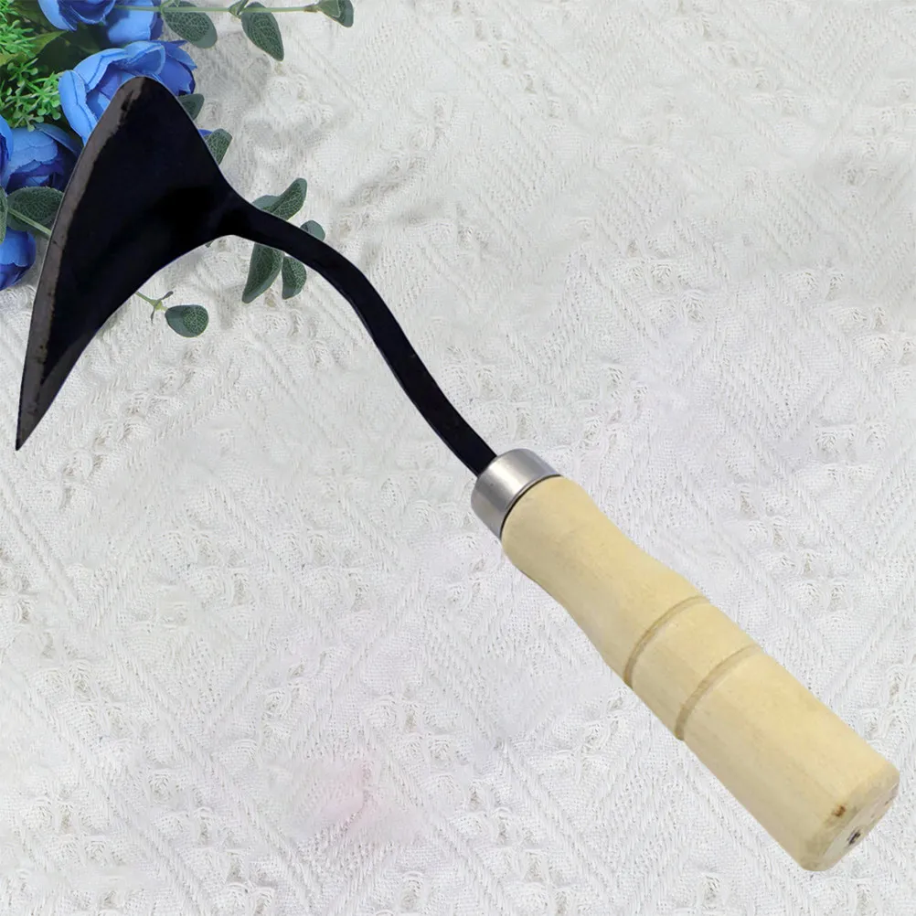 Wood Handle Triangle Pointed Hoe Lightweight Durable for Planting Digging Landscaping Garden Use Triangle Pointed Hoe
