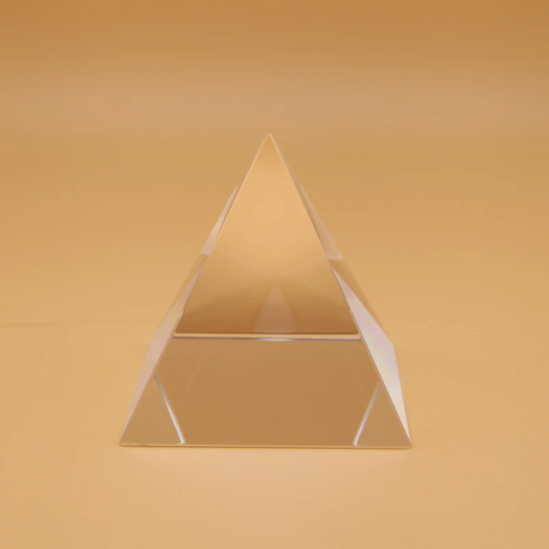 60mm High Quality Optical Glass Transparent Rainbow Rectangular Polyhedral Popularization Science Studying Student Pyramid Prism