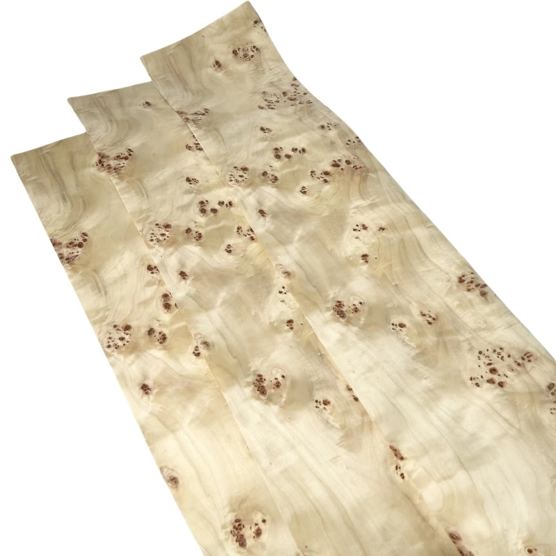 24*270cm Poplar Burl Wood Veneer Roll for DIY Decoration of Guitars, Basses and Stereo Speakers, Flexible Wooden Veneer Craft