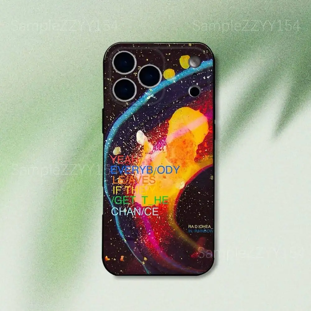 R-RadioheadS In Rainbows Funda de teléfono para iPhone 17,16,15,14,13,12,Pro,Max,Plus,E,SE4,Air,Mini Funda suave negra