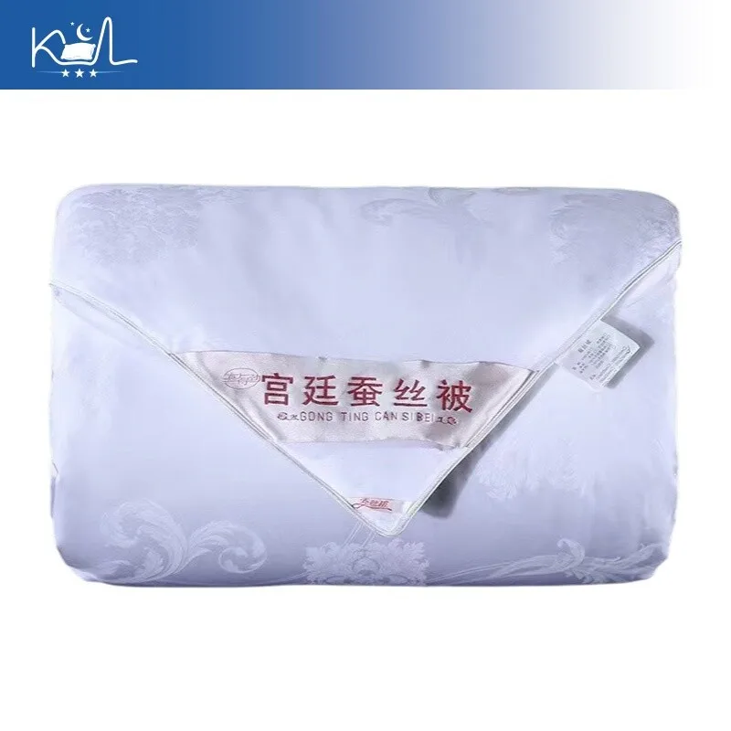 Luxury Jacquard Silk Duvet Insert 100% Natural Mulberry Silk Comforter Hypoallergenic Soft Quilt All Seasons King Queen Size