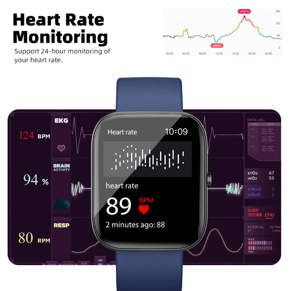 Reloj inteligente para hombres y mujeres, llamada de diente azul, música de moda, resistente al agua, modos multideportivos, frecuencia cardíaca, oxígeno en sangre, reloj inteligente, despertador