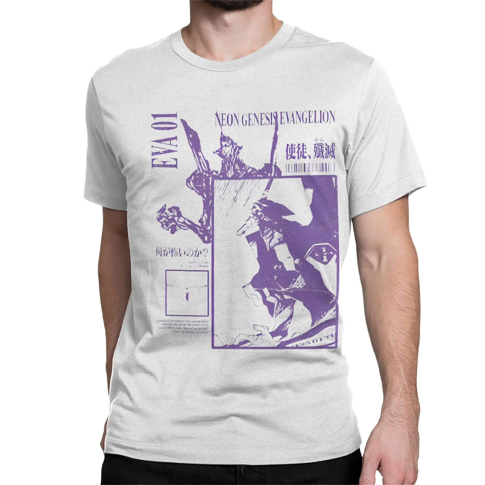 Anime Japanese  EVA T Shirt Men Women Cotton Casual T-Shirt Round Neck Neon Genesis Tee Shirt Short Sleeve Clothes Plus Size