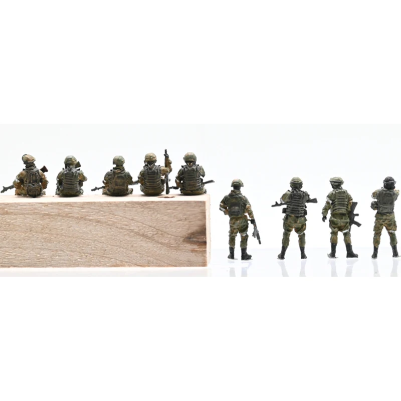 1/72 modello di soldato russo gruppo di 9 modelli di soldato dipinto finito (serbatoio escluso)