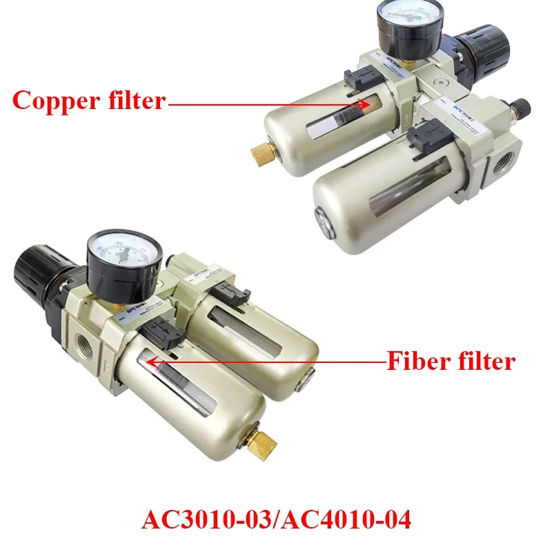 AC3010-03 Air Pump Compressor Filter Pressure Regulator Trap Pneumatic Oil Separator Manual Drainage Supply Moisture Filters