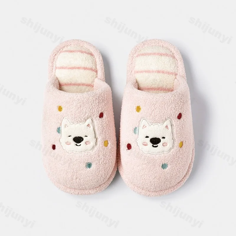 

Cartoon Children Slippers 2025 Winter New Cute Fluffy Cotton Slippers Warm Comfortable Indoor Cartoon Plush Floor House Slippers