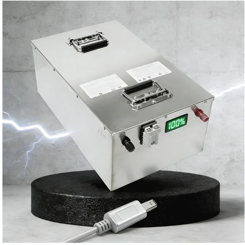 60V 100Ah High Capacity Lithium Battery (50Ah-300Ah) Bluetooth Function & Charger Included Suitable for Golf Cart, Tractor, RV a
