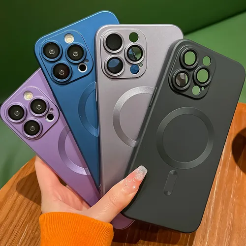 맥세이프 무선 충전 케이스, 아이폰 14 13 12 11 15 프로 맥스 울트라 XS X XR 8 7 플러스 SE2 용, 소프트 마그네틱 매트 범퍼 커버 