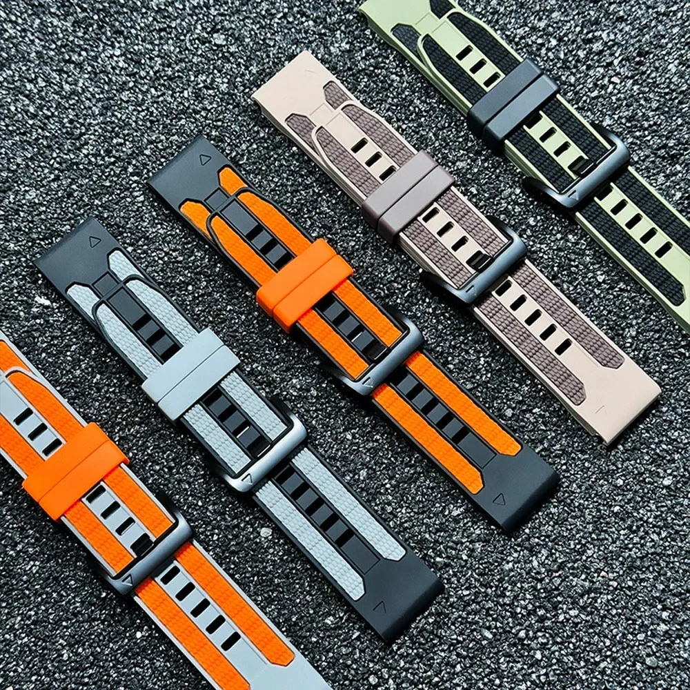 22/26mm Quick Fit Strap for Garmin Fenix 8 E 7 Pro 7X 6 6X 5X/Quatix 8/Tactix 8 Silicone Band Forerunner 965 970 Bracelet Correa