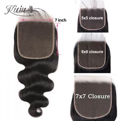 HD Lace Closure Witn Baby Hair 4x4 5x5 6x6 7x7 Body Wave Human Hair Lace Closure Pre Plucked Invisible Transparent Lace Closure