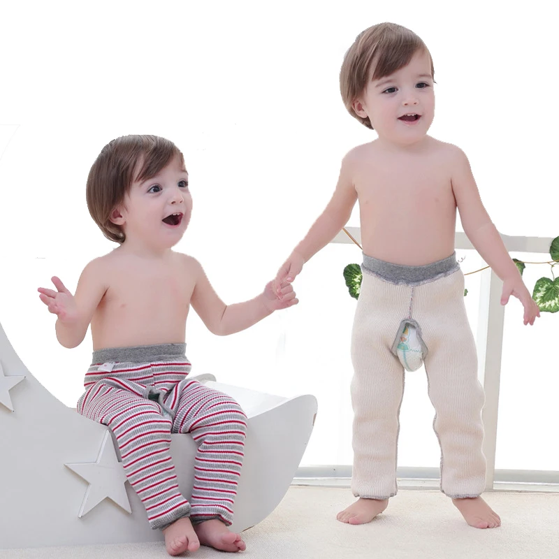 

Children's Warm Open-Toed Pants, Thermal Pajama Pants, Single-Layer Cotton Material, Can Put Diapers, Baby Winter