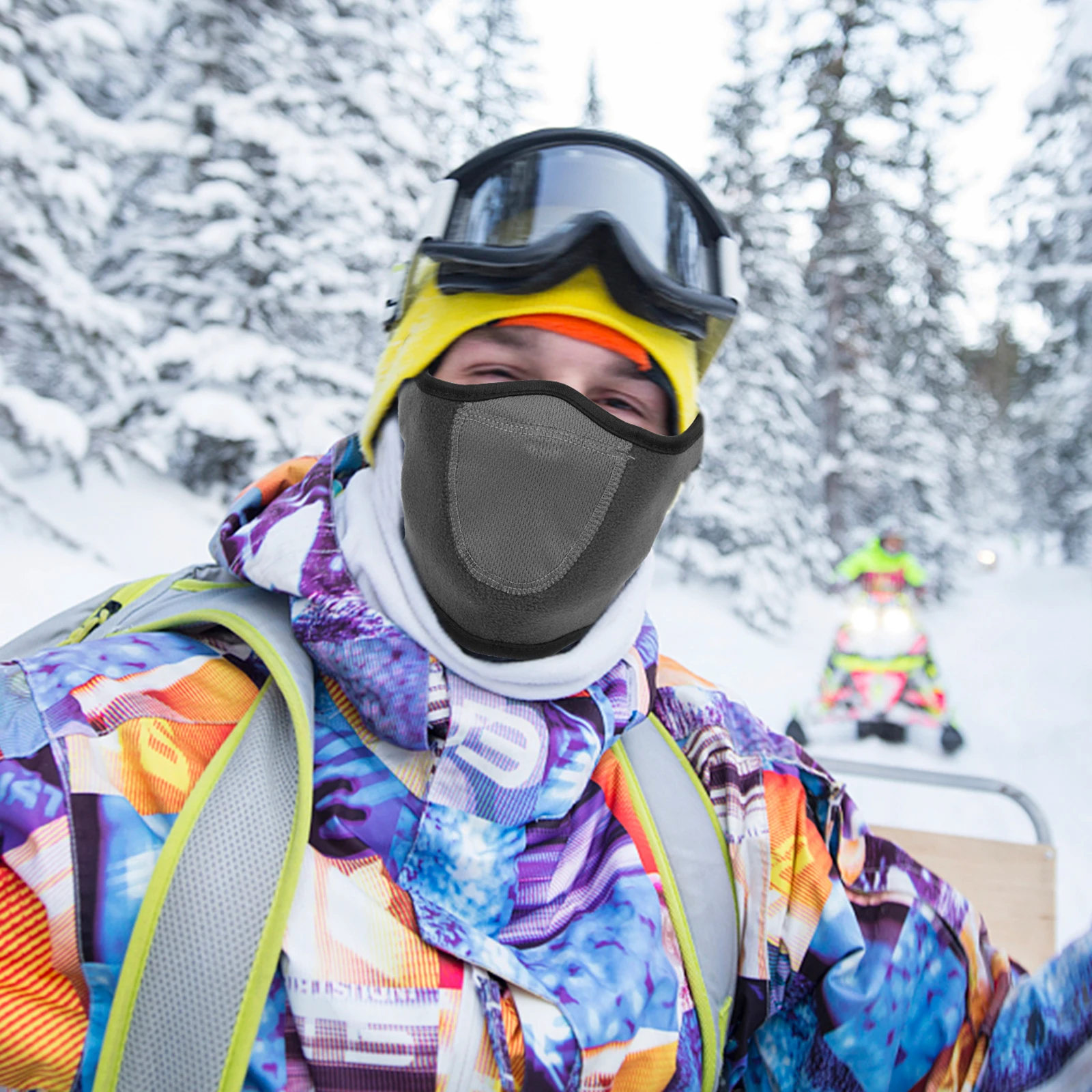 

Warm Neck Gaiter Anti-Cold Facial Mask Windproof Ear Warmers Cover for Outdoor Winter Sports Riding Protection