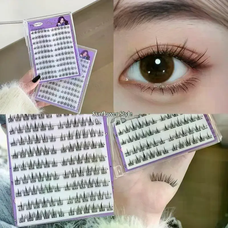 Glue Free False Eyelashes Solar Design Natural Long Thick Reusable Segmented Lashes Extension No Hurt Light Fit