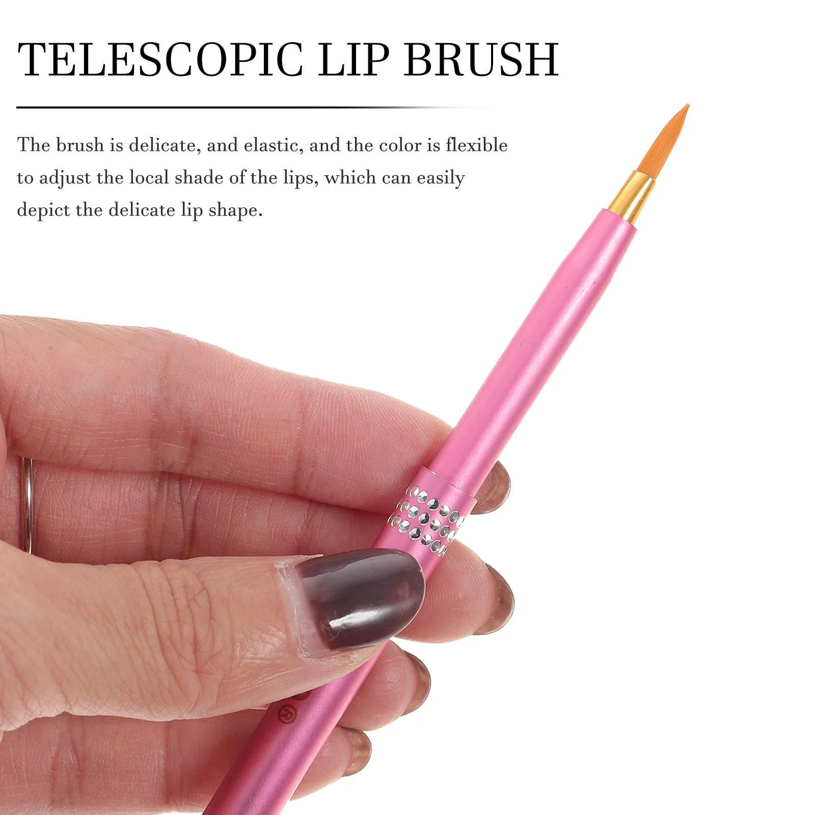 6 PCS Portable Metal Shell Lip Brush Telescopic Fiber Lip Brush Retractable Makeup Brush telescopic lip brush