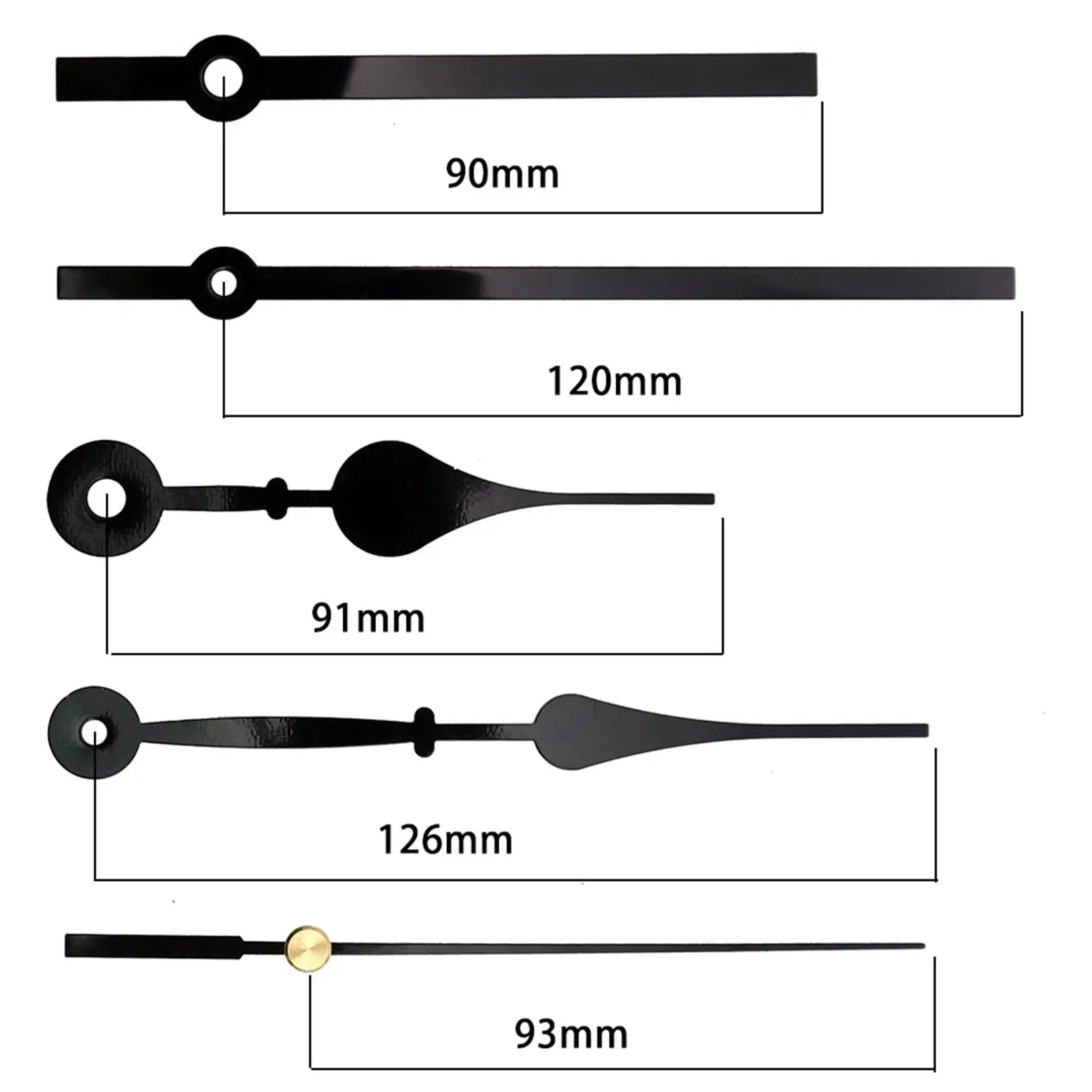 Silent Quartz Wall Clock Movement Hands Set with 2 Pairs Hands Metal Pointer