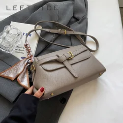 Leftside-Petits sacs à bandoulière en cuir PU pour femmes, sacs à main et sacs à main à ruban, initiés à la mode, marque de créateur, tendance, 2023