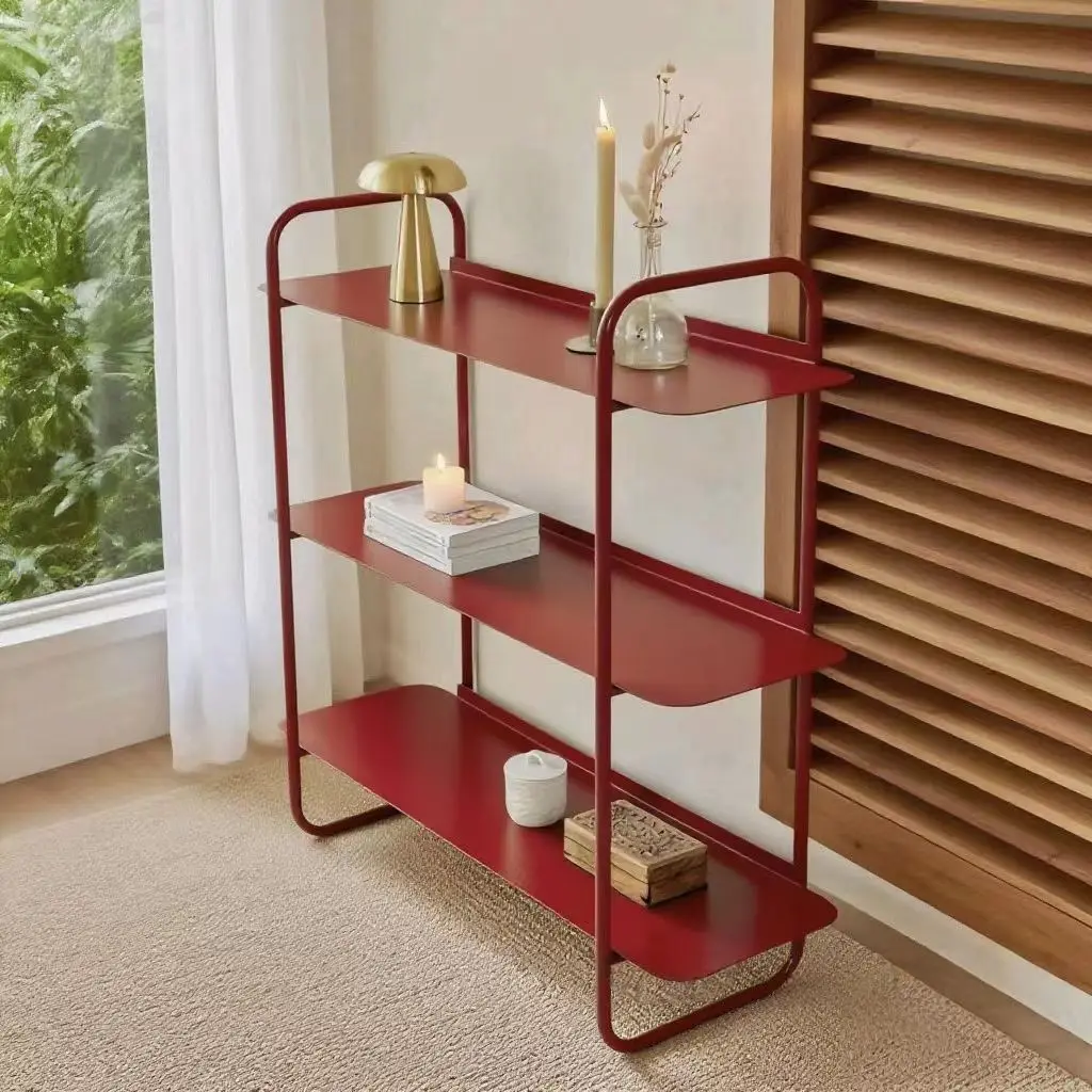 YJQ simple wrought iron bedroom bookshelf floor-to-ceiling storage rack multi-layer jewelry shelf