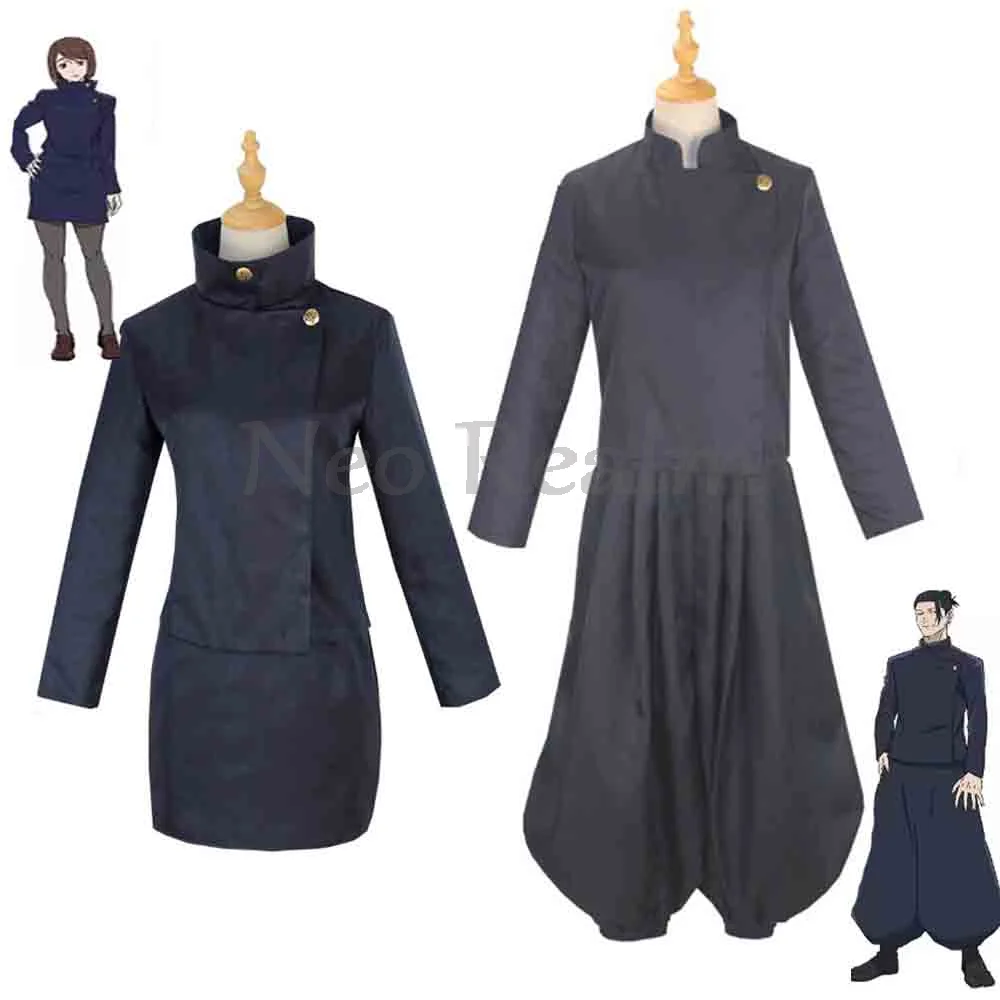 Anime Geto Suguru Cosplay Kostüm Uniform Schwarzer Anzug Halloween Rollenspiel Outfit für Männer Frauen